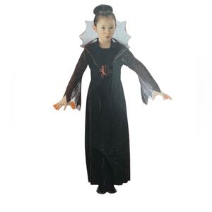 Girl Spider Countess / Widow  Long Dress Halloween Costume Size Large or 8-10